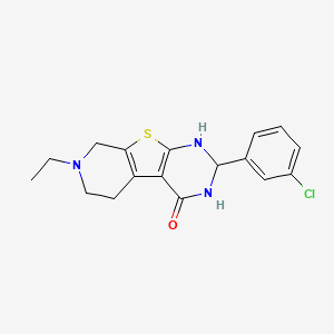 molecular formula C17H18ClN3OS B12488274 5-(3-chlorophenyl)-11-ethyl-8-thia-4,6,11-triazatricyclo[7.4.0.02,7]trideca-1(9),2(7)-dien-3-one 