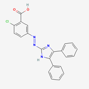 molecular formula C22H15ClN4O2 B12488282 2-chloro-5-[(E)-(4,5-diphenyl-1H-imidazol-2-yl)diazenyl]benzoic acid 