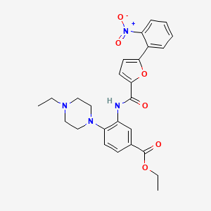 molecular formula C26H28N4O6 B12488418 Ethyl 4-(4-ethylpiperazin-1-yl)-3-({[5-(2-nitrophenyl)furan-2-yl]carbonyl}amino)benzoate 