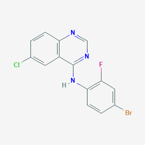 molecular formula C14H8BrClFN3 B12488454 N-(4-bromo-2-fluorophenyl)-6-chloroquinazolin-4-amine 