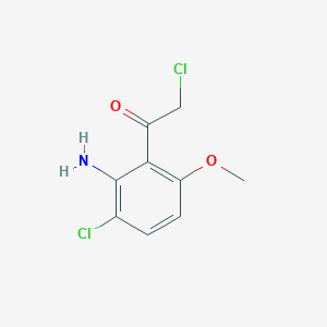 molecular formula C9H9Cl2NO2 B124885 1-(2-Amino-3-chloro-6-methoxyphenyl)-2-chloroethanone CAS No. 150805-98-4