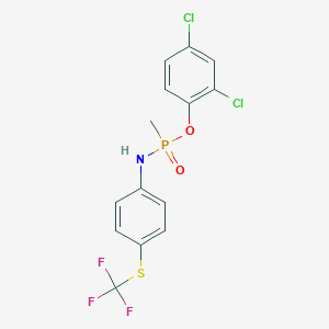 molecular formula C14H11Cl2F3NO2PS B12488562 2,4-dichlorophenyl P-methyl-N-{4-[(trifluoromethyl)sulfanyl]phenyl}phosphonamidate 