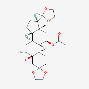 Cyclic-3,20-bis(1,2-ethanediyl acetal)-11alpha-(acetyloxy)-5alpha,6alpha-epoxypregnane-3,20-dione