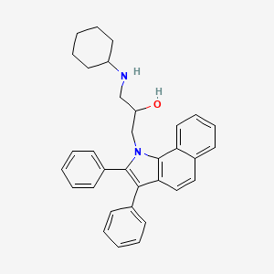 molecular formula C33H34N2O B12489228 1-(Cyclohexylamino)-3-{2,3-diphenylbenzo[G]indol-1-YL}propan-2-OL 