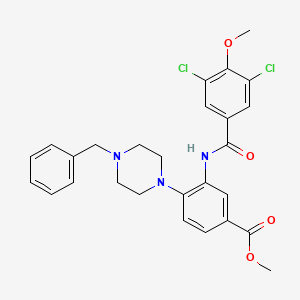 molecular formula C27H27Cl2N3O4 B12489305 Methyl 4-(4-benzylpiperazin-1-yl)-3-{[(3,5-dichloro-4-methoxyphenyl)carbonyl]amino}benzoate 