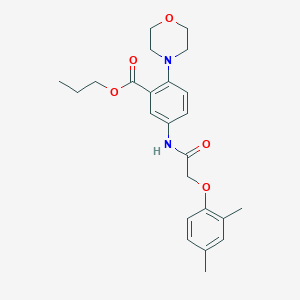 molecular formula C24H30N2O5 B12489326 Propyl 5-{[(2,4-dimethylphenoxy)acetyl]amino}-2-(morpholin-4-yl)benzoate 