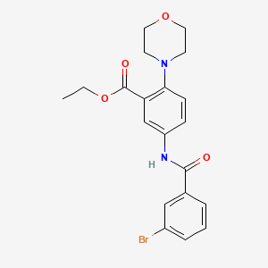 molecular formula C20H21BrN2O4 B12489418 Ethyl 5-{[(3-bromophenyl)carbonyl]amino}-2-(morpholin-4-yl)benzoate 