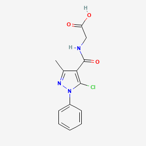 molecular formula C13H12ClN3O3 B12489454 [(5-Chloro-3-methyl-1-phenyl-1H-pyrazole-4-carbonyl)-amino]-acetic acid 