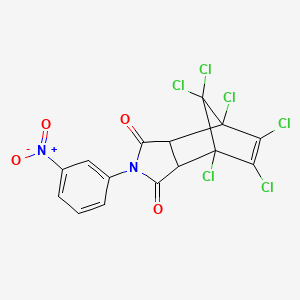 molecular formula C15H6Cl6N2O4 B12489455 4,5,6,7,8,8-hexachloro-2-(3-nitrophenyl)-3a,4,7,7a-tetrahydro-1H-4,7-methanoisoindole-1,3(2H)-dione 