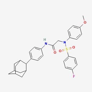 molecular formula C31H33FN2O4S B12489490 N-[4-(adamantan-2-yl)phenyl]-2-[N-(4-methoxyphenyl)-4-fluorobenzenesulfonamido]acetamide 