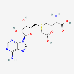 molecular formula C16H23N6O7S+ B1248952 (2S)-4-[{[(2S,3S,4R,5R)-5-(6-amino-9H-purin-9-yl)-3,4-dihydroxytetrahydrofuran-2-yl]methyl}(carboxylatomethyl)sulfonio]-2-ammoniobutanoate 