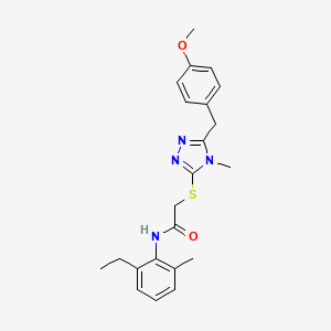 molecular formula C22H26N4O2S B12489628 N-(2-ethyl-6-methylphenyl)-2-{[5-(4-methoxybenzyl)-4-methyl-4H-1,2,4-triazol-3-yl]sulfanyl}acetamide 
