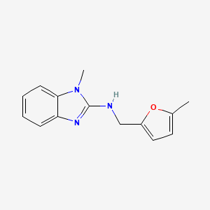 molecular formula C14H15N3O B12489668 1-methyl-N-[(5-methylfuran-2-yl)methyl]-1H-benzimidazol-2-amine 