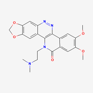 molecular formula C22H22N4O5 B1248977 2,3-Dimethoxy-11-[2-(dimethylamino)ethyl]-11,12-dihydro-8,9-(methylenedioxy)-5,6,11-triazachrysene-12-one 