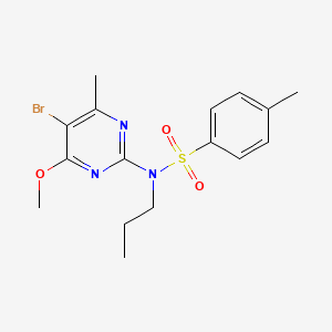 molecular formula C16H20BrN3O3S B12489908 N-(5-bromo-4-methoxy-6-methylpyrimidin-2-yl)-4-methyl-N-propylbenzenesulfonamide 