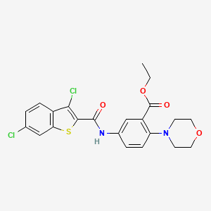 molecular formula C22H20Cl2N2O4S B12489913 Ethyl 5-{[(3,6-dichloro-1-benzothiophen-2-yl)carbonyl]amino}-2-(morpholin-4-yl)benzoate 