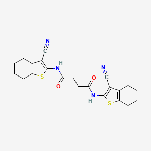 molecular formula C22H22N4O2S2 B12489936 N,N'-bis(3-cyano-4,5,6,7-tetrahydro-1-benzothiophen-2-yl)butanediamide 