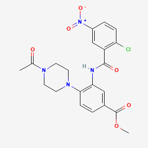 molecular formula C21H21ClN4O6 B12489957 Methyl 4-(4-acetylpiperazin-1-yl)-3-{[(2-chloro-5-nitrophenyl)carbonyl]amino}benzoate 