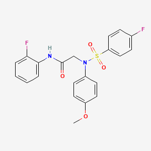 molecular formula C21H18F2N2O4S B12490008 N-(2-fluorophenyl)-N~2~-[(4-fluorophenyl)sulfonyl]-N~2~-(4-methoxyphenyl)glycinamide 