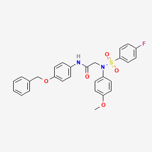 molecular formula C28H25FN2O5S B12490046 N-[4-(benzyloxy)phenyl]-2-[N-(4-methoxyphenyl)-4-fluorobenzenesulfonamido]acetamide 