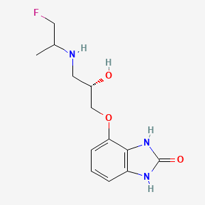 molecular formula C13H18FN3O3 B1249010 4-[(2S)-3-(1-fluoropropan-2-ylamino)-2-hydroxypropoxy]-1,3-dihydrobenzimidazol-2-one 