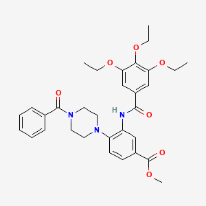 molecular formula C32H37N3O7 B12490174 Methyl 4-[4-(phenylcarbonyl)piperazin-1-yl]-3-{[(3,4,5-triethoxyphenyl)carbonyl]amino}benzoate 