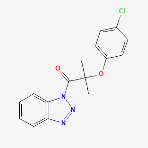 molecular formula C16H14ClN3O2 B12490264 1-(1H-benzotriazol-1-yl)-2-(4-chlorophenoxy)-2-methylpropan-1-one 