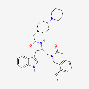 molecular formula C33H45N5O3 B1249037 N-[1-[acetyl-[(2-methoxyphenyl)methyl]amino]-3-(1H-indol-3-yl)propan-2-yl]-2-(4-piperidin-1-ylpiperidin-1-yl)acetamide 