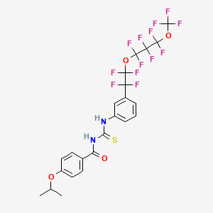 molecular formula C23H17F13N2O4S B12490405 4-(propan-2-yloxy)-N-[(3-{1,1,2,2-tetrafluoro-2-[1,1,2,2,3,3-hexafluoro-3-(trifluoromethoxy)propoxy]ethyl}phenyl)carbamothioyl]benzamide 