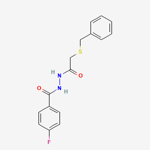 molecular formula C16H15FN2O2S B12490501 N'-[(benzylsulfanyl)acetyl]-4-fluorobenzohydrazide 