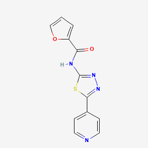 molecular formula C12H8N4O2S B12490556 N-[5-(pyridin-4-yl)-1,3,4-thiadiazol-2-yl]furan-2-carboxamide 
