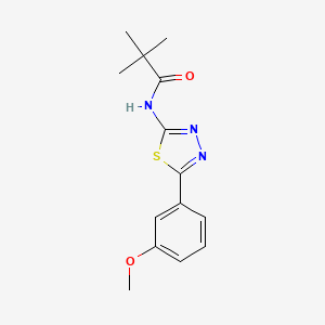 molecular formula C14H17N3O2S B12490684 N-[5-(3-methoxyphenyl)-1,3,4-thiadiazol-2-yl]-2,2-dimethylpropanamide 