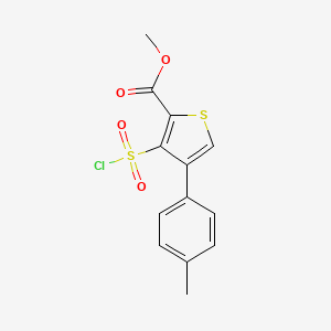 molecular formula C13H11ClO4S2 B12490691 Methyl 3-(chlorosulfonyl)-4-(4-methylphenyl)thiophene-2-carboxylate 