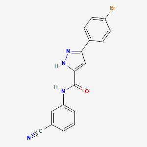 molecular formula C17H11BrN4O B12490751 5-(4-bromophenyl)-N-(3-cyanophenyl)-1H-pyrazole-3-carboxamide 