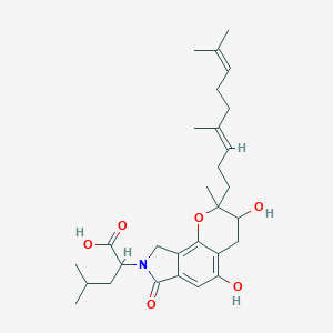 molecular formula C29H41NO6 B1249077 2-[2-[(3E)-4,8-dimethylnona-3,7-dienyl]-3,5-dihydroxy-2-methyl-7-oxo-4,9-dihydro-3H-pyrano[2,3-e]isoindol-8-yl]-4-methylpentanoic acid 