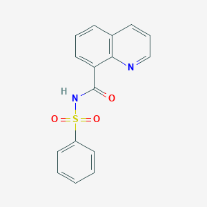 molecular formula C16H12N2O3S B12490827 N-(benzenesulfonyl)quinoline-8-carboxamide 