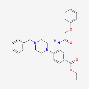 molecular formula C28H31N3O4 B12490865 Ethyl 4-(4-benzylpiperazin-1-yl)-3-[(phenoxyacetyl)amino]benzoate 