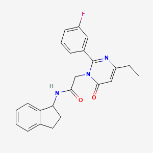 molecular formula C23H22FN3O2 B12490941 N-(2,3-dihydro-1H-inden-1-yl)-2-[4-ethyl-2-(3-fluorophenyl)-6-oxopyrimidin-1(6H)-yl]acetamide 