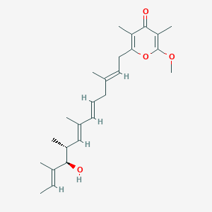 molecular formula C25H36O4 B1249096 2-[(2E,5E,7E,9R,10R,11E)-10-hydroxy-3,7,9,11-tetramethyltrideca-2,5,7,11-tetraenyl]-6-methoxy-3,5-dimethylpyran-4-one 