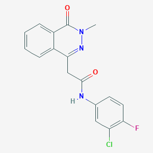 molecular formula C17H13ClFN3O2 B12491027 N-(3-chloro-4-fluorophenyl)-2-(3-methyl-4-oxophthalazin-1-yl)acetamide 