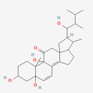 molecular formula C28H42O5 B1249110 12,16,18-Trihydroxy-7-(1-hydroxy-2,3-dimethylbutyl)-6,13-dimethylpentacyclo[10.8.0.02,9.05,9.013,18]icosa-1,19-dien-11-one 
