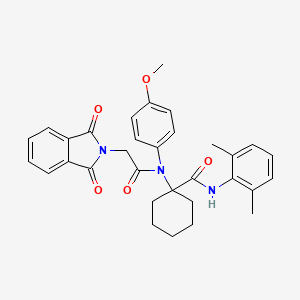 molecular formula C32H33N3O5 B12491108 N-(2,6-dimethylphenyl)-1-{[(1,3-dioxo-1,3-dihydro-2H-isoindol-2-yl)acetyl](4-methoxyphenyl)amino}cyclohexanecarboxamide 