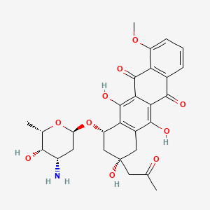 molecular formula C28H31NO10 B1249113 (7S,9S)-7-[(2R,4S,5S,6S)-4-amino-5-hydroxy-6-methyloxan-2-yl]oxy-6,9,11-trihydroxy-4-methoxy-9-(2-oxopropyl)-8,10-dihydro-7H-tetracene-5,12-dione 