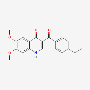 molecular formula C20H19NO4 B12491179 3-[(4-ethylphenyl)carbonyl]-6,7-dimethoxyquinolin-4(1H)-one 