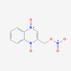 molecular formula C9H7N3O5 B124913 2-喹喔啉甲醇硝酸盐 1,4-二氧化物 CAS No. 93222-85-6