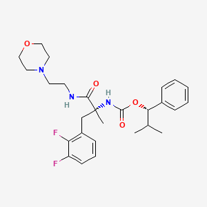 molecular formula C27H35F2N3O4 B1249131 [(1S)-2-methyl-1-phenylpropyl] N-[(2R)-3-(2,3-difluorophenyl)-2-methyl-1-(2-morpholin-4-ylethylamino)-1-oxopropan-2-yl]carbamate 