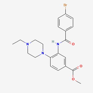 molecular formula C21H24BrN3O3 B12491390 Methyl 3-{[(4-bromophenyl)carbonyl]amino}-4-(4-ethylpiperazin-1-yl)benzoate 