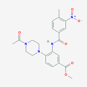 molecular formula C22H24N4O6 B12491405 Methyl 4-(4-acetylpiperazin-1-yl)-3-{[(4-methyl-3-nitrophenyl)carbonyl]amino}benzoate 