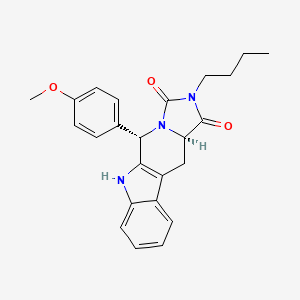 molecular formula C24H25N3O3 B1249146 (10S,15R)-13-butyl-10-(4-methoxyphenyl)-8,11,13-triazatetracyclo[7.7.0.02,7.011,15]hexadeca-1(9),2,4,6-tetraene-12,14-dione 