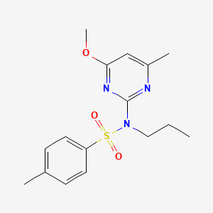 molecular formula C16H21N3O3S B12491470 N-(4-methoxy-6-methylpyrimidin-2-yl)-4-methyl-N-propylbenzenesulfonamide 